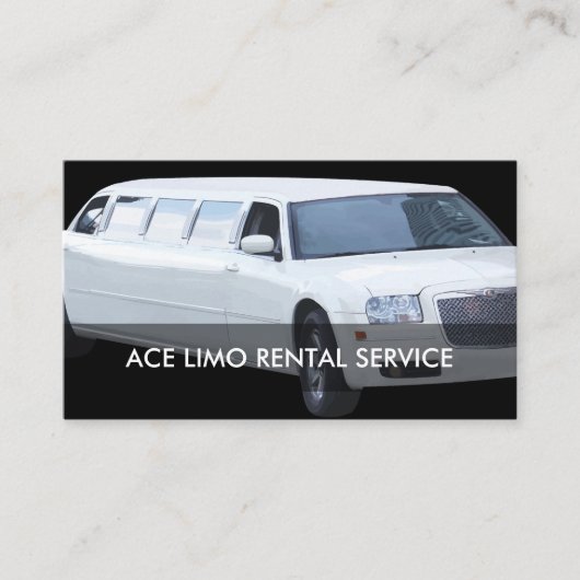 Carte De Visite Service de location de limousine (Devant)