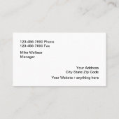 Carte De Visite Service de location de matériel de construction (Dos)