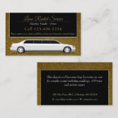Carte De Visite Service De Location Et De Conducteur Limo | Partie (Devant / Derrière)