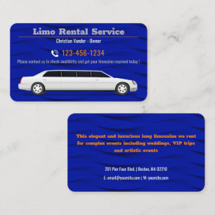 Carte De Visite Service De Location Et De Conduite De Limo  Luxe