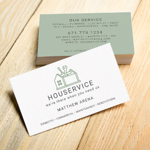 Carte De Visite Service de maintenance pour entrepreneur moderne