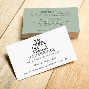 Carte De Visite Service de maintenance pour entrepreneur moderne
