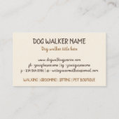 Carte De Visite Service de marcheur de chiens de caniche en collie (Dos)