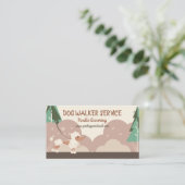 Carte De Visite Service de marcheur de chiens de caniche en collie (Debout devant)
