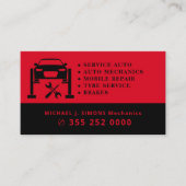 Carte De Visite Service de mécanicien mobile professionnel de répa (Devant)