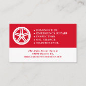 Carte De Visite Service de mécanicien mobile professionnel de répa (Dos)