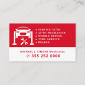 Carte De Visite Service de mécanicien mobile professionnel de répa (Devant)