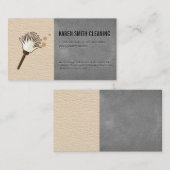 Carte De Visite Service de ménage | Arrière - plan en cuir (Devant / Derrière)