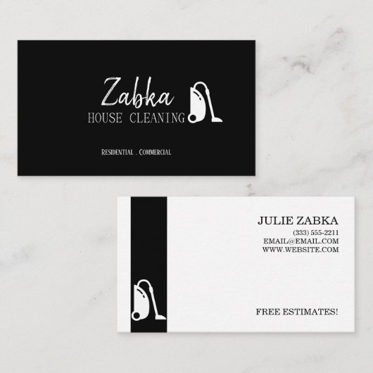 Carte De Visite Service de ménage de la maison (Devant / Derrière)