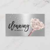 Carte De Visite Service de ménage de la maison Rose Gold & Silver (Devant)