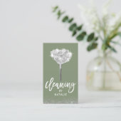 Carte De Visite Service de ménage de la maison Sage Green (Debout devant)