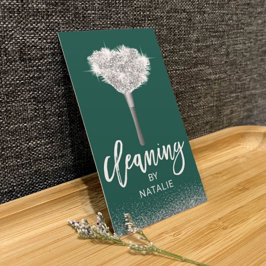 Carte De Visite Service de ménage de la maison verte moderne