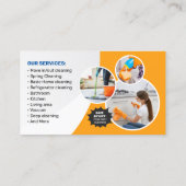 Carte De Visite Service de ménage de ménage de bureau de ménage (Dos)