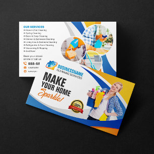 Carte De Visite Service de ménage de ménage de bureau de ménage