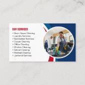 Carte De Visite Service de ménage de ménage de la maison bleue et  (Dos)