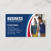 Carte De Visite Service de ménage de ménage de la maison bleue et  (Devant)