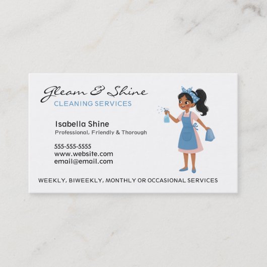 Carte De Visite Service de ménage de ménage professionnel (Devant)