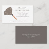 Carte De Visite Service de ménage Duster de plumes de ménage (Devant / Derrière)