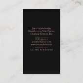 Carte De Visite Service de ménage ménage Rose de nettoyage Or (Dos)