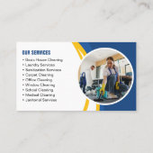 Carte De Visite Service de ménage ménagère bleu-jaune (Dos)