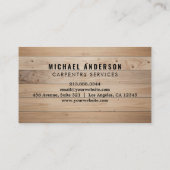 Carte De Visite Service de menuiserie moderne et bois d'homme (Dos)