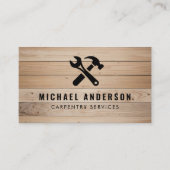Carte De Visite Service de menuiserie moderne et bois d'homme (Devant)