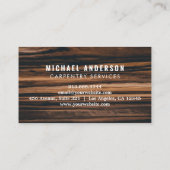 Carte De Visite Service de menuiserie moderne et tendance et bois (Dos)