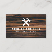 Carte De Visite Service de menuiserie moderne et tendance et bois (Devant)