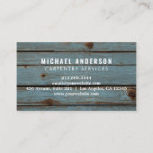 Carte De Visite Service de menuiserie moderne et tendance et bois  (Dos)