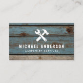 Carte De Visite Service de menuiserie moderne et tendance et bois  (Devant)