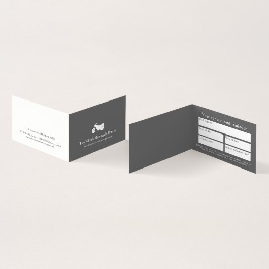 Carte De Visite Service de motocyclette à moto blanche (Intérieur et extérieur)