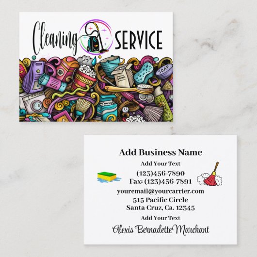 Carte de visite Service de nettoyage (Devant / Derrière)