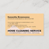 Carte De Visite Service de nettoyage à domicile Orange (Dos)