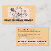 Carte De Visite Service de nettoyage à domicile Orange (Devant / Derrière)