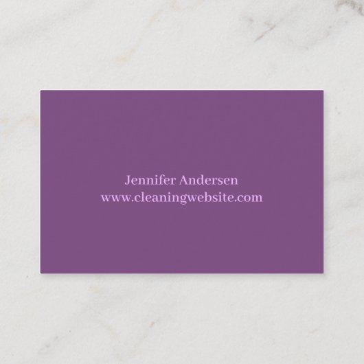 Carte De Visite Service de nettoyage à double plumes violet (Dos)