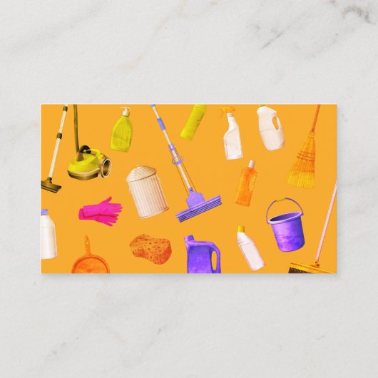 Carte De Visite Service de nettoyage à l'orange Gardien Janitorial (Dos)