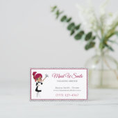 Carte De Visite Service De Nettoyage À Point De Polka Cute (Debout devant)