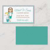 Carte De Visite Service De Nettoyage À Point De Polka Cute (Devant / Derrière)