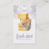 Carte De Visite Service de nettoyage Aquarelle Lavande de savon (Devant)