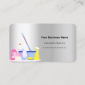 Carte De Visite Service de nettoyage argent QR code photo (Devant)