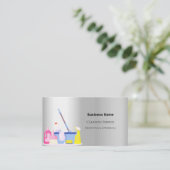 Carte De Visite Service de nettoyage argent QR code photo premium (Debout devant)