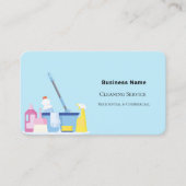 Carte De Visite Service de nettoyage bleu clair photo code QR (Devant)