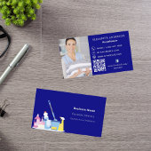 Carte De Visite Service de nettoyage bleu marine photo code QR