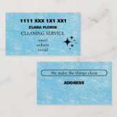 Carte De Visite Service de nettoyage Blue Marble (Devant / Derrière)