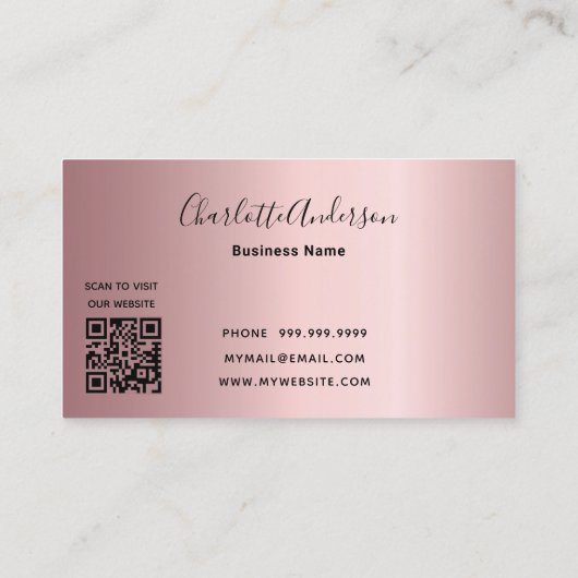 Carte De Visite Service de nettoyage blush parties scintillant arg (Dos)