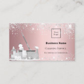 Carte De Visite Service de nettoyage blush parties scintillant arg (Devant)