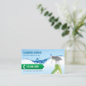 Carte De Visite Service de nettoyage Bubbles d'eau bleu profession (Debout devant)