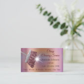 Carte De Visite Service De Nettoyage Classique Holographe En Argen (Debout devant)