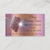 Carte De Visite Service De Nettoyage Classique Holographe En Argen (Devant)