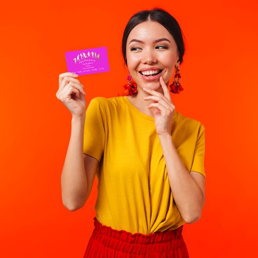 Carte De Visite Service de nettoyage classique Logo Or Maid Pink